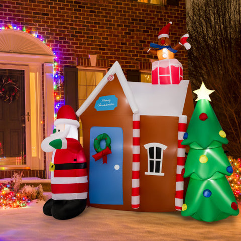 7 Feet Christmas Inflatable Ginger House