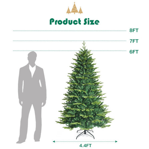 Pre-lit Artificial Hinged Christmas Tree with APP Controlled LED Lights-7 ft