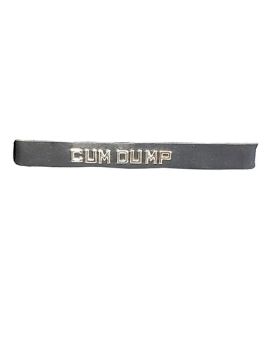 Spartacus Cum Dump Leather Collar - Black