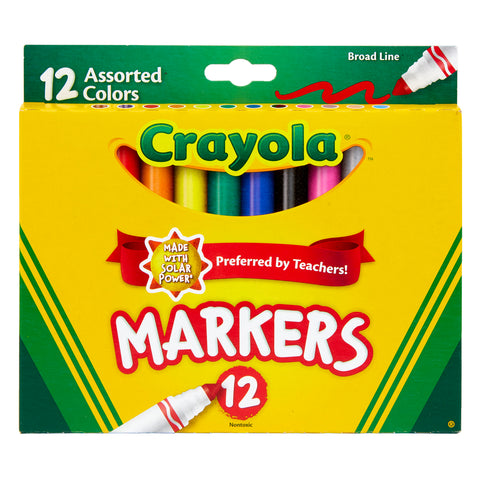 Broad Line Markers, Assorted, 12 Per Box, 6 Boxes