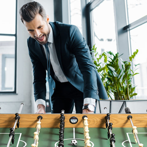 48" Competition Sized Home Recreation Wooden Foosball Table-Brown