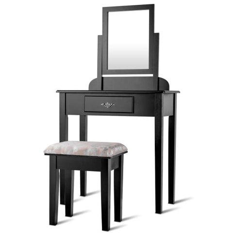 Vanity Dressing Table Stool Set with Large Makeup Mirror