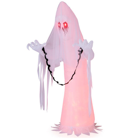 8 Feet Halloween Inflatable Haunting Ghost Bride with Flame LED Light