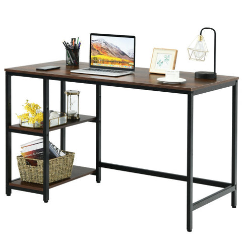 47"/55" Computer Desk Office Study Table Workstation Home with Adjustable Shelf Coffee-M