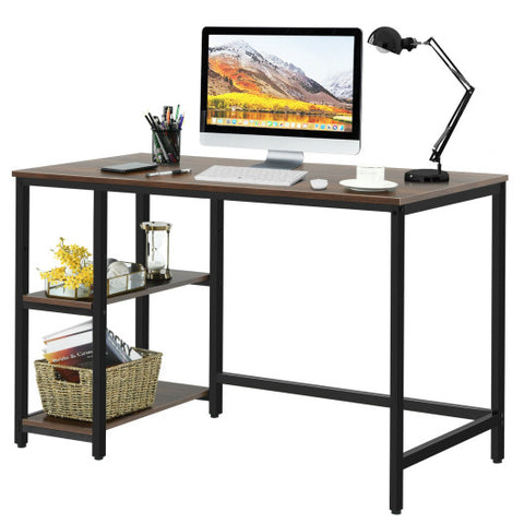 47"/55" Computer Desk Office Study Table Workstation Home with Adjustable Shelf Coffee-M