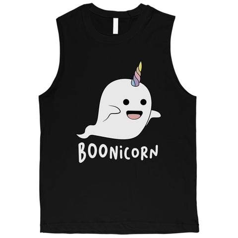 Boonicorn Cute Halloween Costume Ghost Unicorn Mens Muscle Shirt