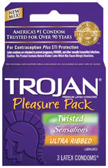 Trojan Pleasure Pack 12 Assorted Latex Condoms