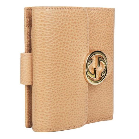 Interlock Gg Bifold Leather Wallet 615525 - Light Camel