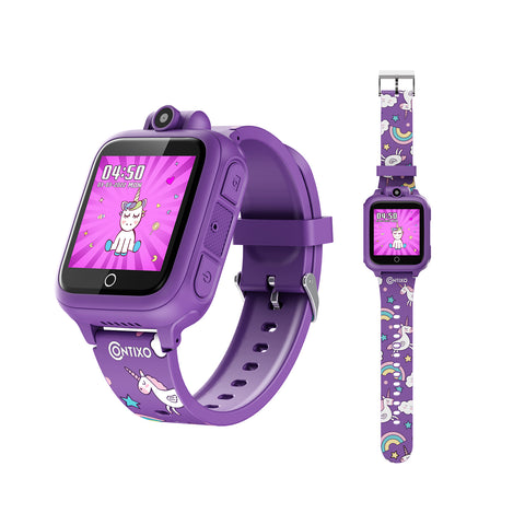 KW1 Smart Watch for Kids with Educational Games, HD Touch Screen, Camera, and MP3 Music Player, Purple