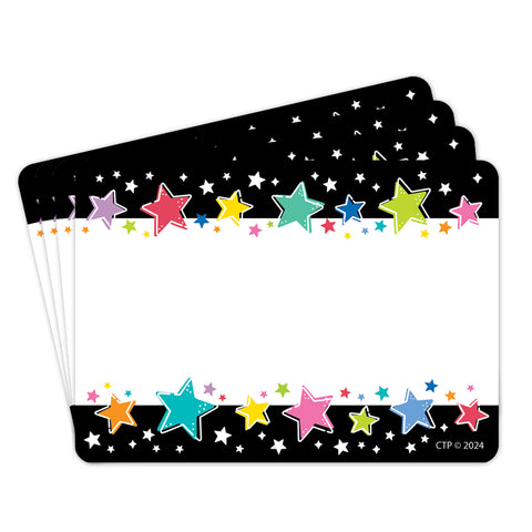 Star Bright Colorful Stars on Black Labels, 36 Per Pack, 6 Packs