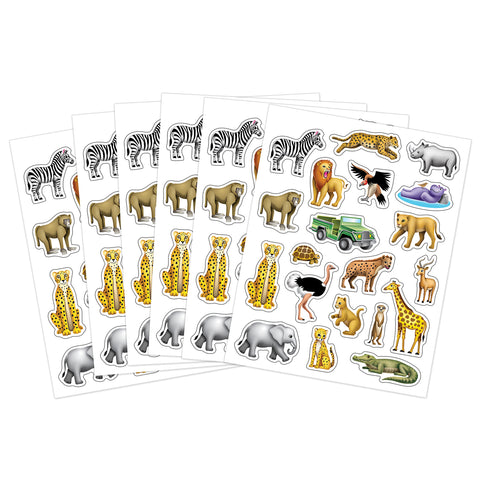 Safari Stickers, 120 Per Pack, 12 Packs