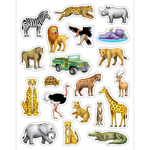 Safari Stickers, 120 Per Pack, 12 Packs