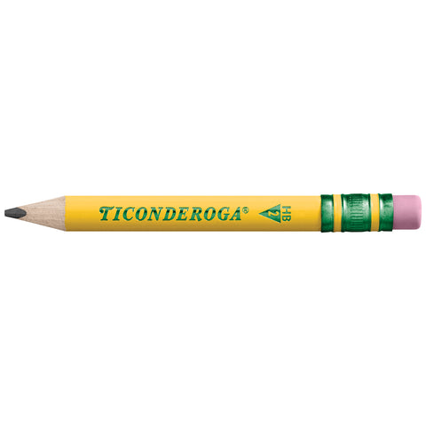 My First® Short Wooden Pencils, Large Triangle Barrel, Sharpened, #2 HB Soft, With Eraser, Yellow, 12 Per Pack, 2 Packs