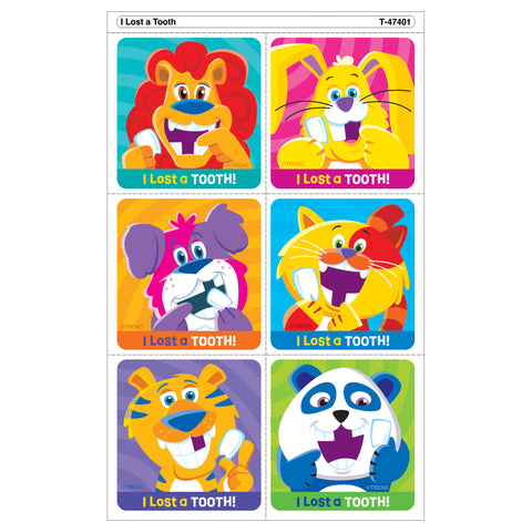 I Lost A Tooth Tear & Share Stickers®, 30 Per Pack, 6 Packs