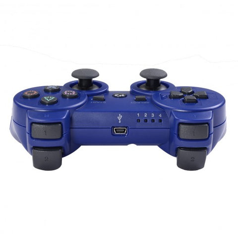 Lot 2 Wireless Controller for Sony PS3 Black White PlayStation 3 New -Blue