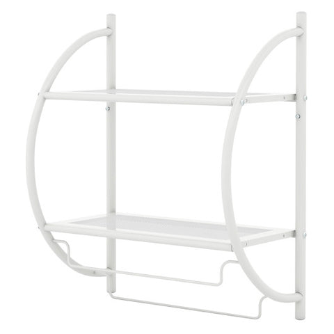 Wall Mounted 2-Tier Bathroom Towel Rack with 2 Towel Bars-White