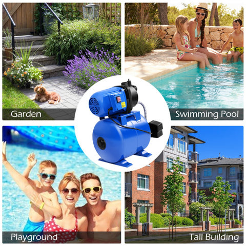 1200 W Garden Water Pump Shallow Well Pressurized Irrigation-Blue