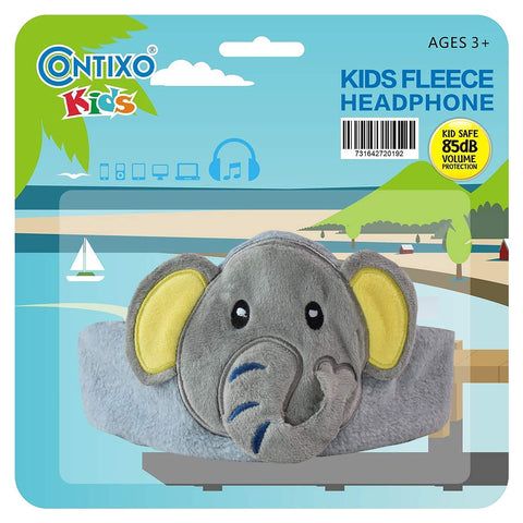 H1 Adjustable Fleece Headband Headphones, Elephant