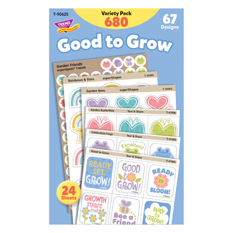 Good to Grow Sticker Variety Pack, 680 Per Pack, 2 Packs