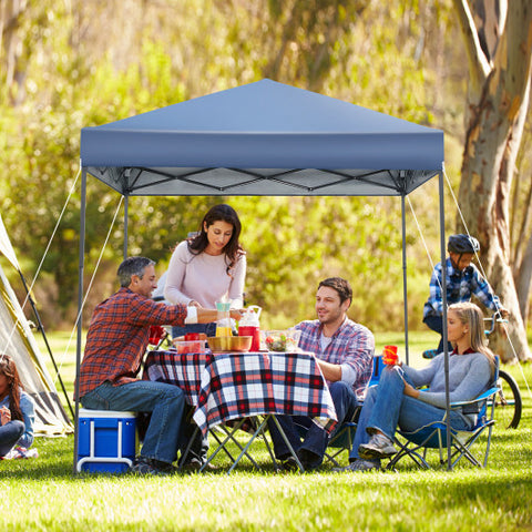 6.6 x 6.6 Feet Outdoor Pop-up Canopy Tent with UPF 50+ Sun Protection-Blue