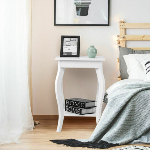 Accent Sofa End Side Table-White