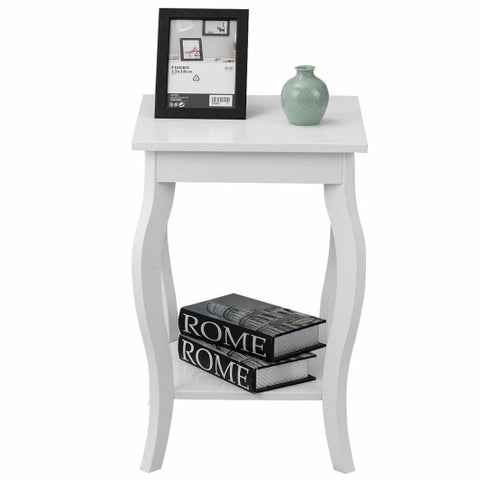 Accent Sofa End Side Table-White