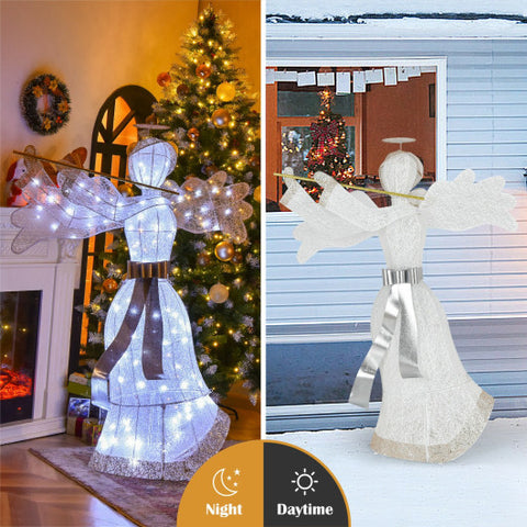 Pre-Lit Angel Christmas Decoration with 100 LED Lights