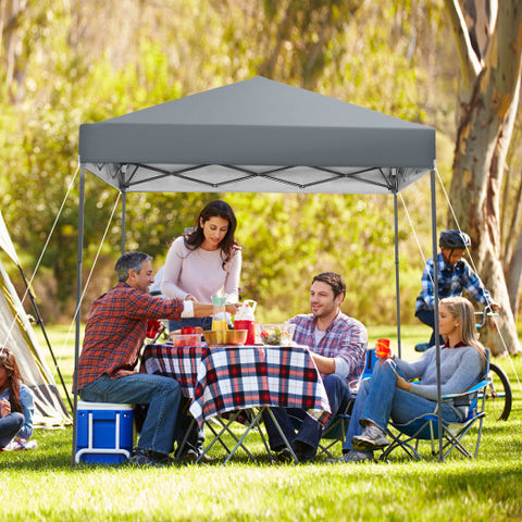 6.6 x 6.6 Feet Outdoor Pop-up Canopy Tent with UPF 50+ Sun Protection-Gray