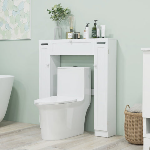 Over The Toilet Bathroom Cabinet with Adjustable Shelves and Paper Holder