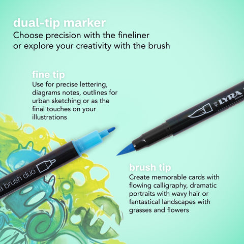 Aqua Brush Duo Art Markers, 12 Colors