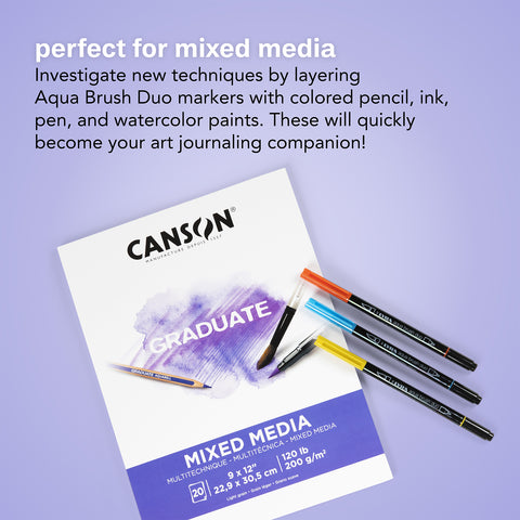 Aqua Brush Duo Art Markers, 12 Colors