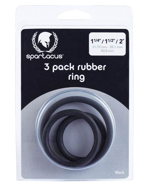 Rubber Cock Ring Set - Black