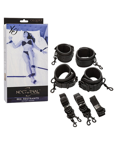 Nocturnal Collection Adjustable Bed Restraints - Black