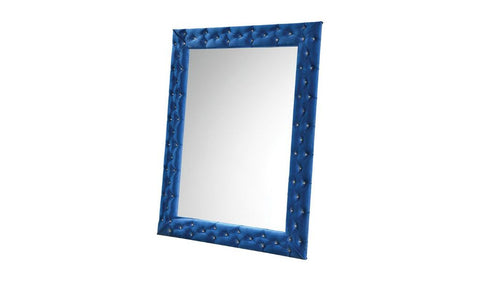 74" Blue Velvet Accent Mirror