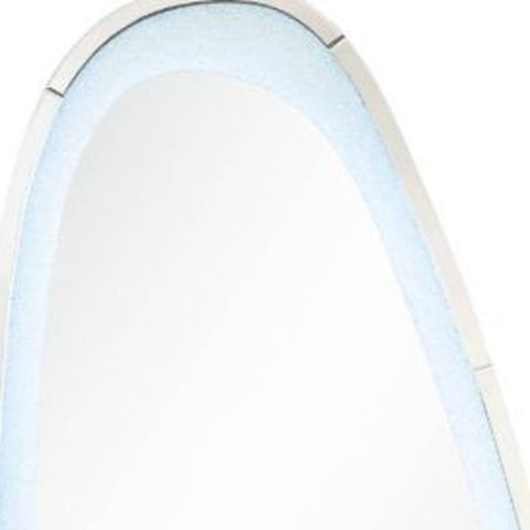 46" Mirrored & Faux Diamonds Lighted Irregular Accent Mirror