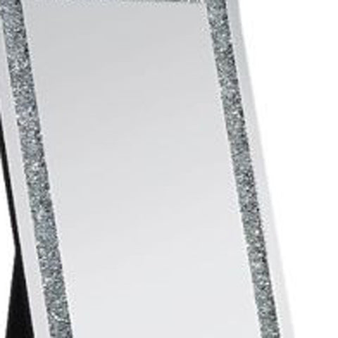 63" Mirrored & Faux Diamonds Cheval Standing Mirror