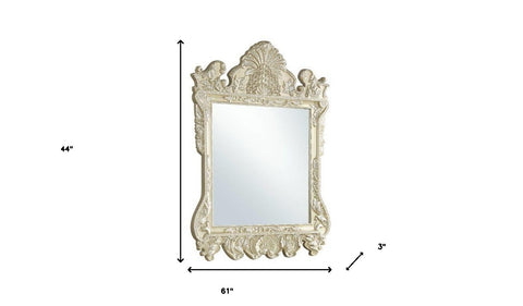 61" Champagne Silver Finish Irregular Dresser Mirror