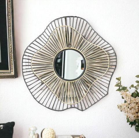 32" Gold Round Accent Mirror