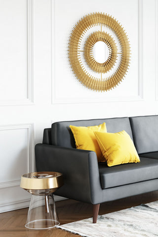 32" Gold Round Accent Mirror