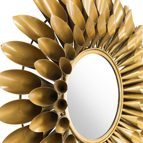 32" Gold Round Accent Mirror