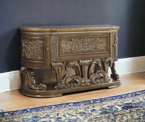 72" Brown Four Drawer Dresser