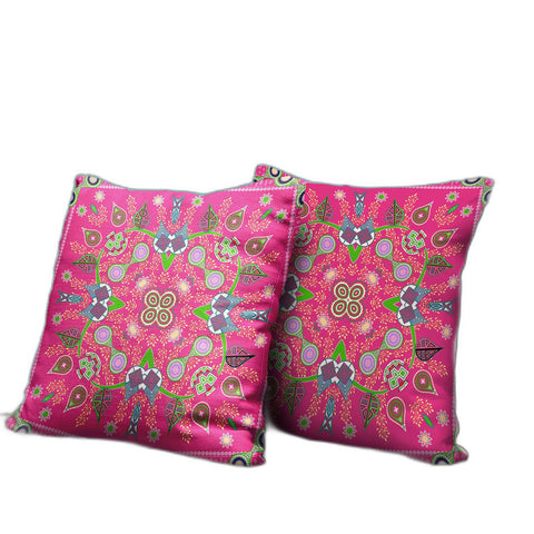 28" x 28" Hot Pink Blown Seam Paisley Indoor Outdoor Throw Pillow