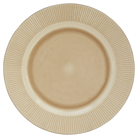 Sand Sixteen Piece Round Striped Ceramic Service For Four Dinnerware Set