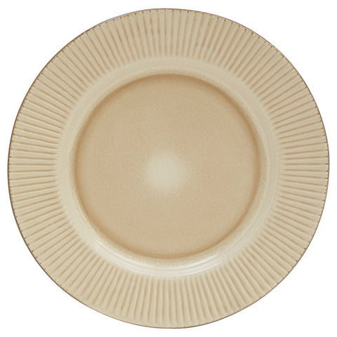 Sand Sixteen Piece Round Striped Ceramic Service For Four Dinnerware Set