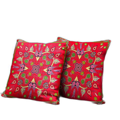 18" x 18" Red Blown Seam Paisley Indoor Outdoor Throw Pillow