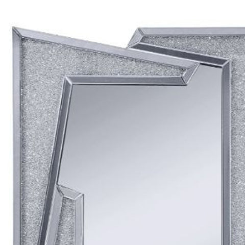 47" Mirrored & Faux Diamonds Irregular Accent Mirror