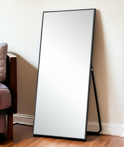 71" Black Metal Framed Leaning or Hanging Full Length Mirror