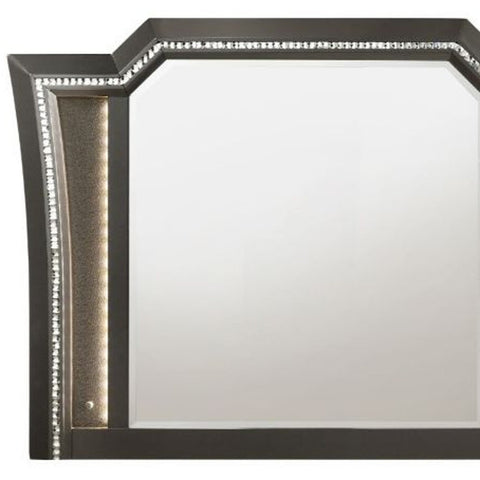 38" Metallic Gray Lighted Dresser Mirror