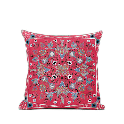 26" x 26" Red Blown Seam Paisley Indoor Outdoor Throw Pillow