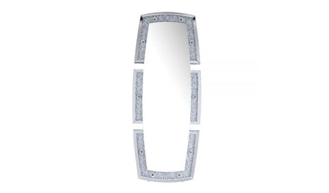 63" Mirrored & Faux Diamonds Lighted Irregular Accent Mirror